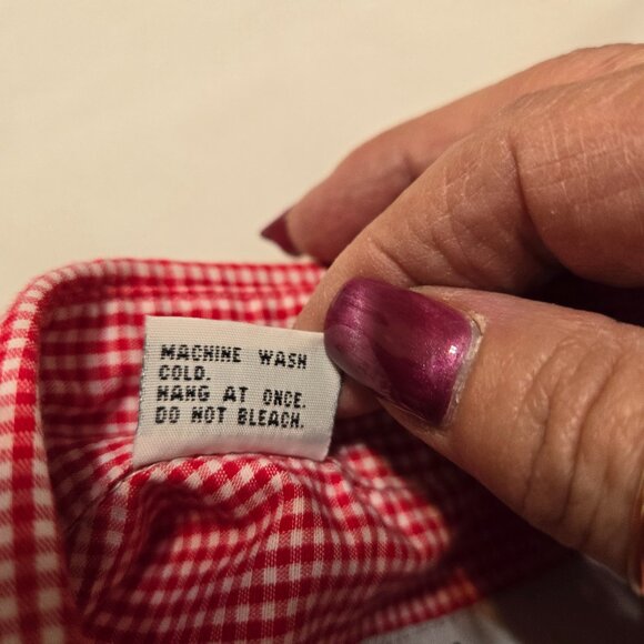 MiLi Designs Women's Red/White Button Up Blouse/Top Embellished Christmas Size M - Picture 10 of 10